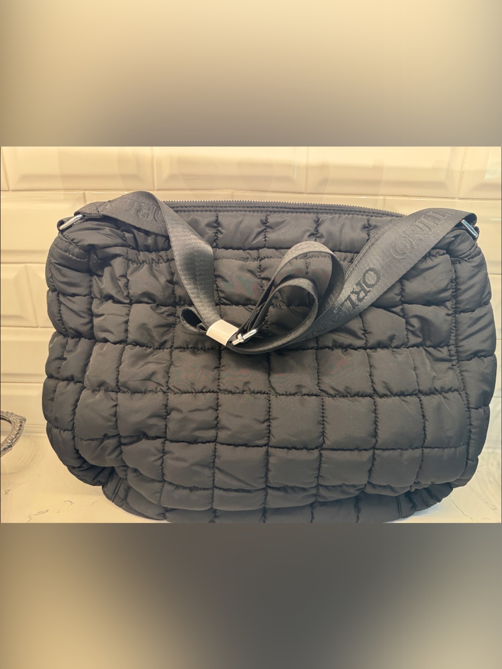 Valentino Orlandi Quilted Puffer Shoulder Bag in Black